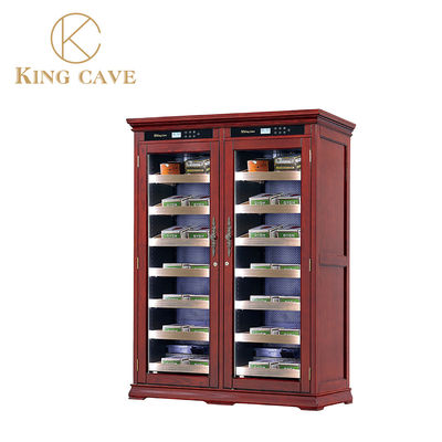 Lockable Dual Zone Wood Frame Electric Wine Cooler Cigar Humidor Cabinet